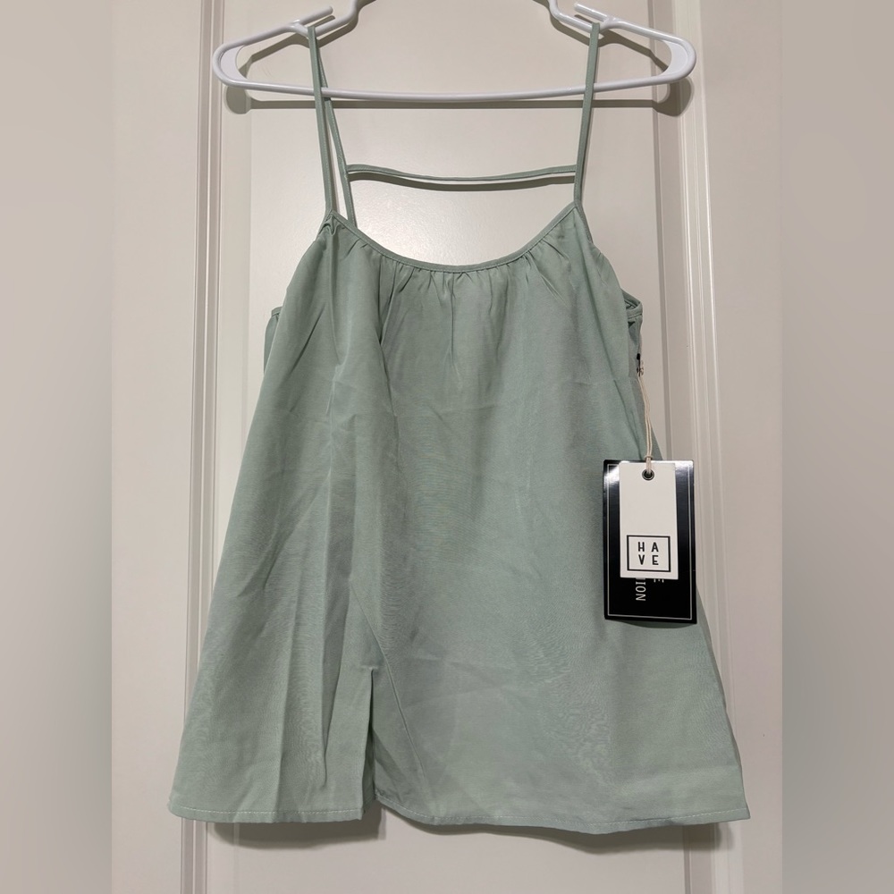 HAVE Camisole Tank Top Blouse Mint Size Medium New